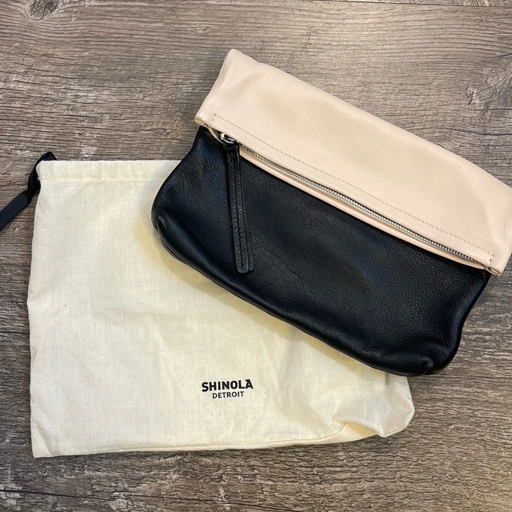 Shinola colorblock flap clutch